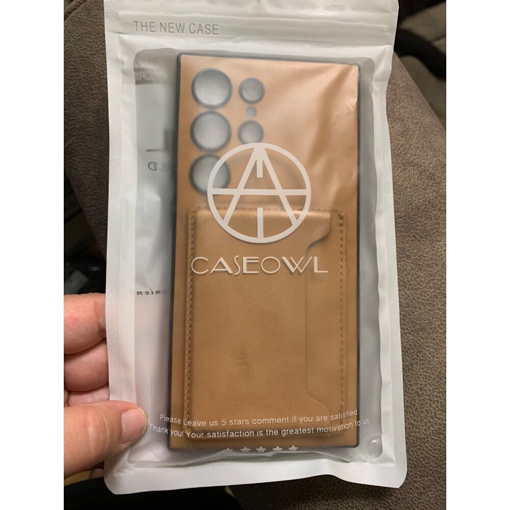 Samsung Galaxy S24 Ultra Cell Phone Case Wallet Card Holder Brown AD3